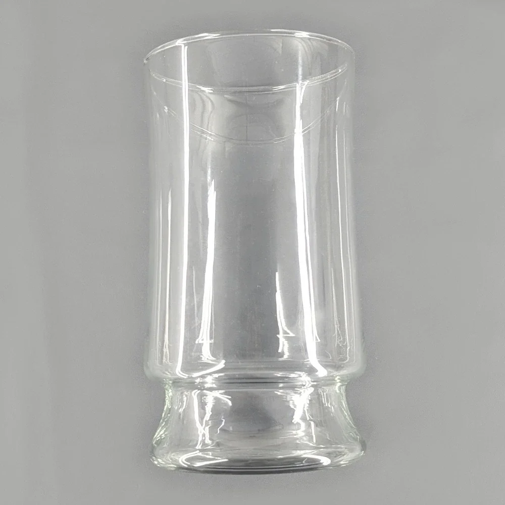 Clear Glass Hurricane Vase Large 10 Inch Cylinder Pedestal Base